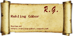 Rehling Gábor névjegykártya